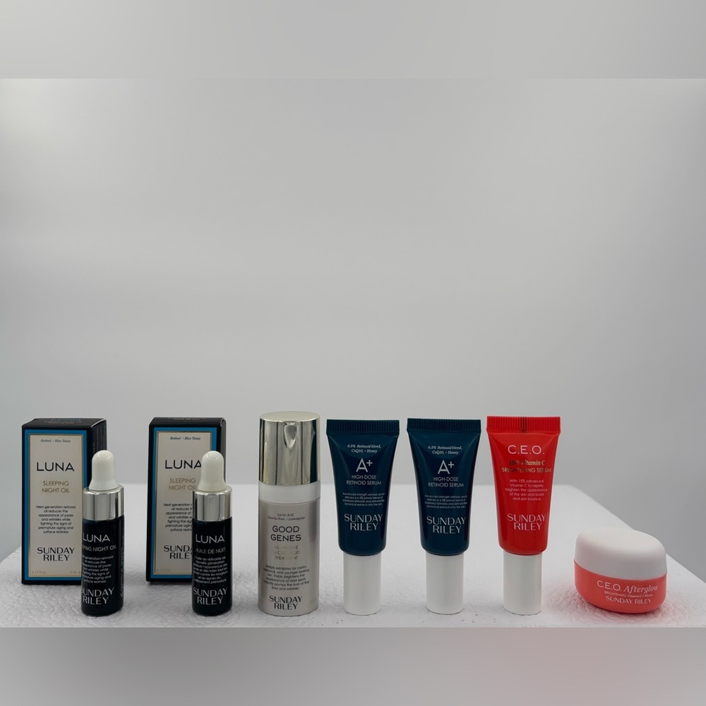 NWT Sunday Riley deluxe mini travel 7 pcs gift bundle